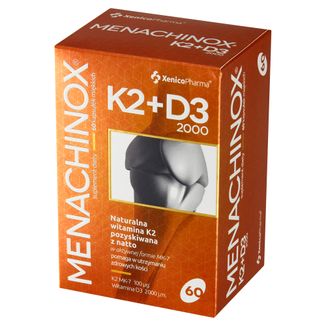 Menachinox K2 + D3 2000, 60 kapsułek miękkich - zdjęcie produktu