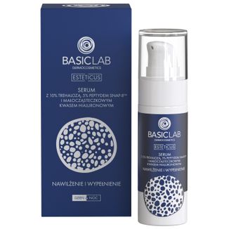 BasicLab Esteticus, serum z trehalozą 10%, peptydem 5% i kwasem hialuronowym, nawilżenie i wypełnienie, 30 ml - zdjęcie produktu
