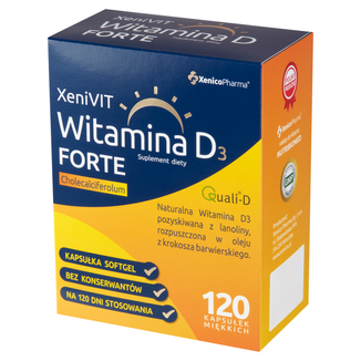 XeniVit Witamina D3 4000 IU Forte, 120 kapsułek USZKODZONE OPAKOWANIE - zdjęcie produktu