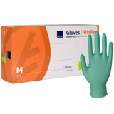 Abena, rękawice nitrylowe, niejałowe, bezpudrowe, zielone, rozmiar M, 100 sztuk - miniaturka zdjęcia produktu