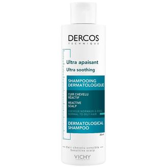 Vichy Dercos Ultra Soothing, szampon ultrakojący, włosy normalne i przetłuszczające się, 200 ml USZKODZONE OPAKOWANIE - zdjęcie produktu