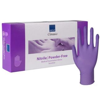 Abena, rękawice nitrylowe, niejałowe, bezpudrowe, fioletowe, rozmiar XS, 100 sztuk - zdjęcie produktu