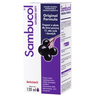 Sambucol Original Formula, dla dzieci powyżej 12 roku i dorosłych, 120 ml - zdjęcie produktu