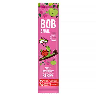 Bob Snail Stripe Przekąska owocowa, jabłko, malina, 14 g - zdjęcie produktu