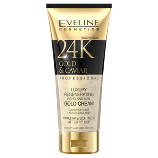 Eveline Cosmetics 24k Gold Caviar, regenerujący krem do rąk dla skóry suchej i bardzo suchej, 100 ml - zdjęcie produktu