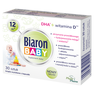 Biaron Baby 12m+, dla dzieci powyżej 12 miesiąca, 30 kapsułek twist-off USZKODZONE OPAKOWANIE - zdjęcie produktu