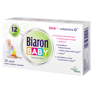 Biaron Baby 12m+, dla dzieci powyżej 12 miesiąca, 30 kapsułek twist-off USZKODZONE OPAKOWANIE - zdjęcie produktu