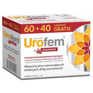 Urofem Żurawina, 60 tabletek + 40 tabletek gratis - zdjęcie produktu