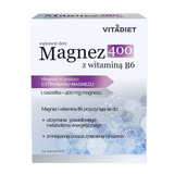 Vitadiet Magnez 400 z witaminą B6, 14 saszetek - miniaturka zdjęcia produktu