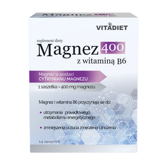 Vitadiet Magnez 400 z witaminą B6, 14 saszetek - zdjęcie produktu