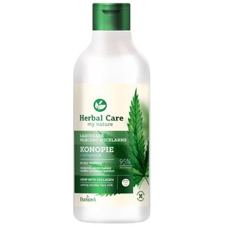 Farmona Herbal Care, łagodzące mleczko micelarne, konopie z kolagenem, 400 ml - zdjęcie produktu