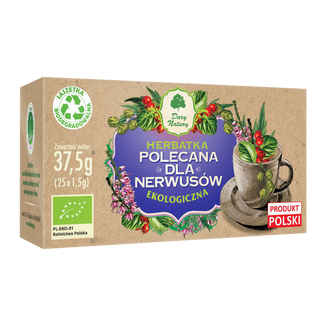 Dary Natury Herbatka Polecana Dla Nerwusów, ekologiczna, 1,5 g x 25 saszetek USZKODZONE OPAKOWANIE - zdjęcie produktu