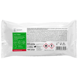 Medisept Velox Wipes, alkoholowe chusteczki do mycia i dezynfekcji powierzchni, wkład, 100 sztuk - zdjęcie produktu