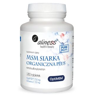 Aliness MSM Siarka Organiczna Plus, 180 tabletek - zdjęcie produktu