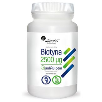 Aliness Biotyna QualiBiotin 2500 µg, 120 tabletek vege - zdjęcie produktu