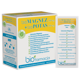 BioFarmacja BioMagnez 300 mg + BioPotas 300 mg, 30 saszetek - zdjęcie produktu