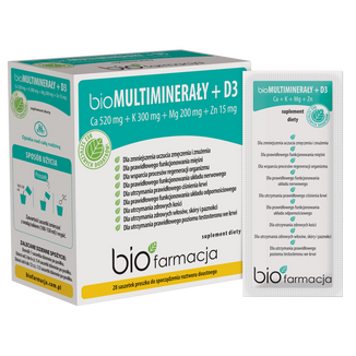 Biofarmacja BioMultiminerały + D3, 28 saszetek - zdjęcie produktu