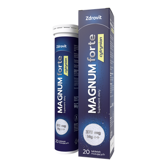Zdrovit Magnum Forte Cytrynian 375 mg, 20 tabletek musujących KRÓTKA DATA - zdjęcie produktu