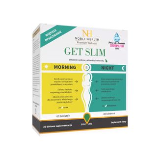 Noble Health Get Slim Morning, 60 tabletek + Night, 30 tabletek  KRÓTKA DATA - zdjęcie produktu