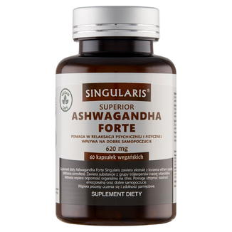 Singularis Superior Ashwagandha Forte 620 mg, 60 kapsułek wegańskich - zdjęcie produktu