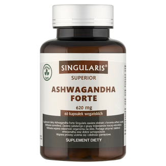 Singularis Superior Ashwagandha Forte 620 mg, 60 kapsułek wegańskich - zdjęcie produktu