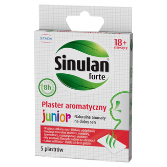 Sinulan Forte Junior, plaster aromatyczny dla dzieci od 18 miesiąca, 5 sztuk - zdjęcie produktu
