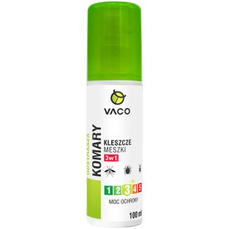 Vaco, płyn na komary, kleszcze i meszki, 3w1, DEET 15%, 100 ml - zdjęcie produktu