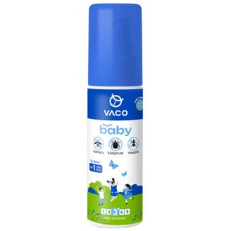Vaco Baby, płyn na komary, kleszcze i meszki, dla dzieci od 1 roku życia, IR3535 10%, 80 ml - zdjęcie produktu