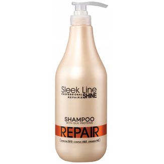 Stapiz Sleek Line Repair & Shine, szampon do włosów z proteinami jedwabiu, 1000 ml - zdjęcie produktu