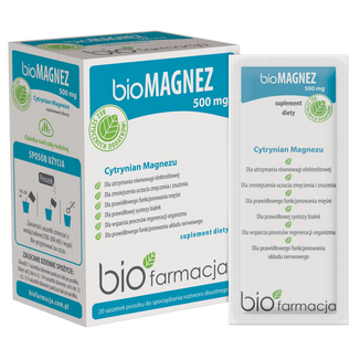 BioFarmacja BioMagnez 500 mg, 20 saszetek - zdjęcie produktu