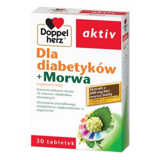 Doppelherz aktiv Dla Diabetyków + Morwa, 30 tabletek USZKODZONE OPAKOWANIE - zdjęcie produktu