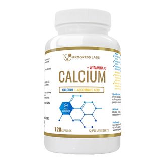 Progress Labs Calcium 800 mg + witamina C 200 mg, 120 kapsułek - zdjęcie produktu