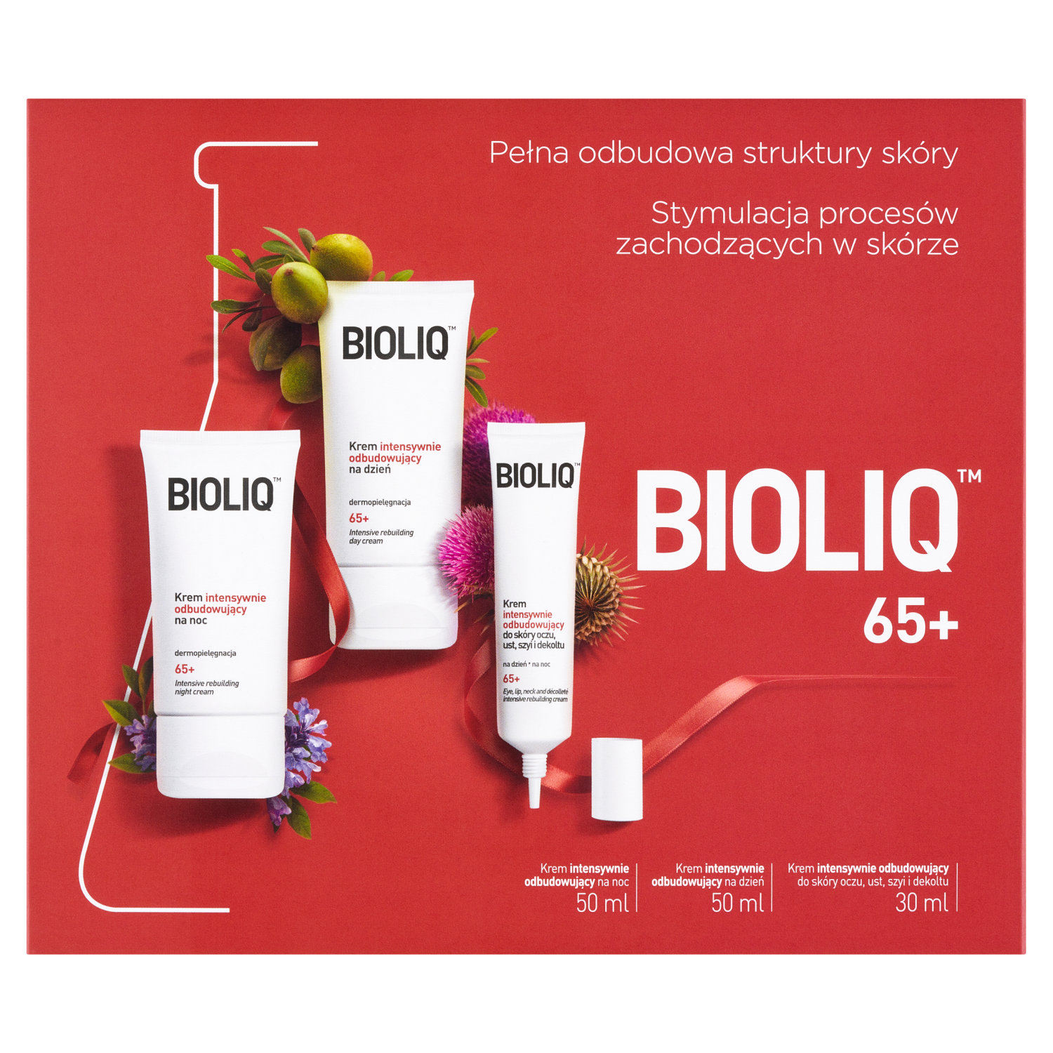 Bioliq Set Bioliq 65+, Creme aufbauend für den Tag, 50 ml + Creme aufbauend für die Nacht, 50 ml + Creme für die Haut Augen, Lippen, Hals und Dekolleté, 30 ml — Inhaltsstoffe und Bewertung