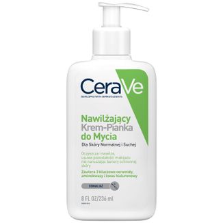 CeraVe, nawilżający krem-pianka do mycia twarzy, skóra normalna i sucha, 236 ml USZKODZONE OPAKOWANIE - zdjęcie produktu