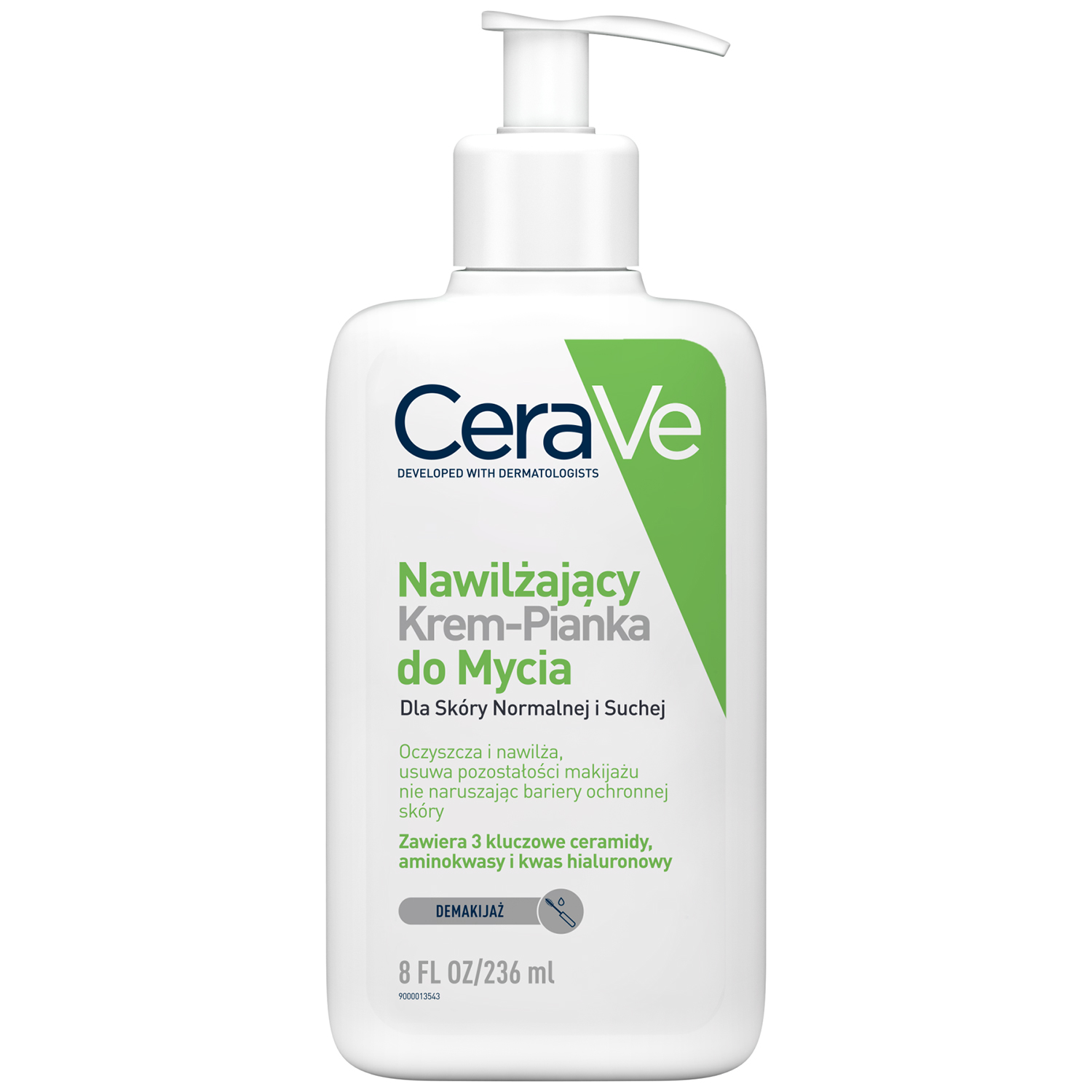 Cerave CeraVe, nawilżający krem-pianka do mycia twarzy, skóra normalna i sucha, 236 ml