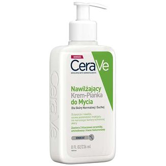 CeraVe, nawilżający krem-pianka do mycia twarzy, skóra normalna i sucha, 236 ml - zdjęcie produktu