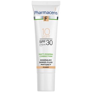 Pharmaceris F Matt-Mineral-Correction 10 Light, mineralny dermo-fluid matujący, SPF 30, 30 ml USZKODZONE OPAKOWANIE Pharmaceris F Matt-Mineral-Correction 10 Light, mineralny dermo-fluid matujący, SPF 30, 30 ml USZKODZONE OPAKOWANIE - zdjęcie produktu