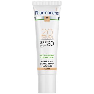 Pharmaceris F Matt-Mineral-Correction 20 Natural, mineralny dermo-fluid matujący, SPF 30, 30 ml USZKODZONE OPAKOWANIE Pharmaceris F Matt-Mineral-Correction 20 Natural, mineralny dermo-fluid matujący, SPF 30, 30 ml USZKODZONE OPAKOWANIE - zdjęcie produktu