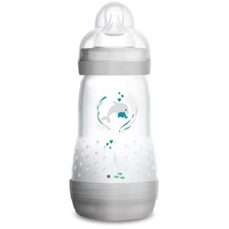 MAM Anti Colic, butelka antykolkowa, samosterylizująca, ze smoczkiem o średnim przepływie, Unisex, od 2 miesiąca, 260 ml - zdjęcie produktu