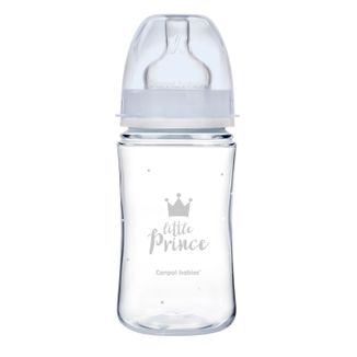 Canpol Babies EasyStart, butelka antykolkowa, szerokootworowa, Royal Baby, niebieska, od 3 miesiąca, 240 ml - zdjęcie produktu