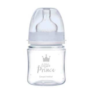 Canpol Babies EasyStart, butelka antykolkowa, szerokootworowa, Royal Baby, niebieska, od urodzenia, 120 ml - zdjęcie produktu