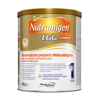 Nutramigen 1 LGG Complete, hipoalergiczny preparat mlekozastępczy, od urodzenia, 400 g - zdjęcie produktu