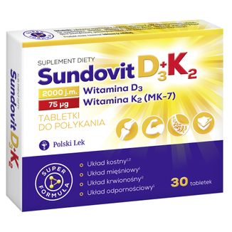Sundovit D3+K2, 30 tabletek - zdjęcie produktu