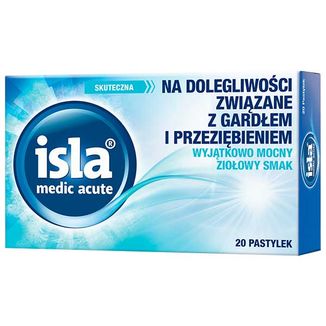 Isla Medic Acute, smak ziołowy, 20 pastylek do ssania USZKODZONE OPAKOWANIE - zdjęcie produktu