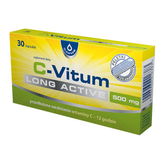 C-Vitum Long Active, witamina C 500 mg, 30 kapsułek USZKODZONE OPAKOWANIE - zdjęcie produktu