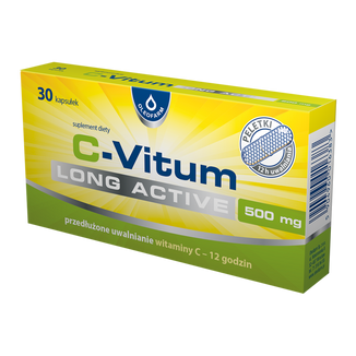 C-Vitum Long Active, witamina C 500 mg, 30 kapsułek - zdjęcie produktu