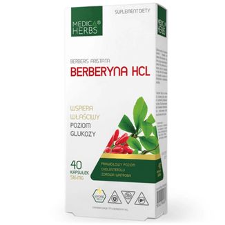 Medica Herbs Berberyna HCL, 40 kapsułek - zdjęcie produktu