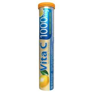 Activlab Pharma Vita C 1000 mg, smak cytrynowy, 20 tabletek musujących - zdjęcie produktu