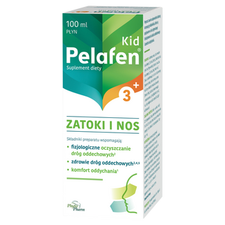 Pelafen Kid 3+ Zatoki i Nos, syrop dla dzieci powyżej 3 roku i dorosłych, smak malinowy, 100 ml - zdjęcie produktu