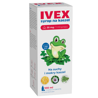 Ivex, syrop na kaszel suchy i mokry, 100 ml KRÓTKA DATA Ivex, syrop na kaszel suchy i mokry, 100 ml KRÓTKA DATA - zdjęcie produktu